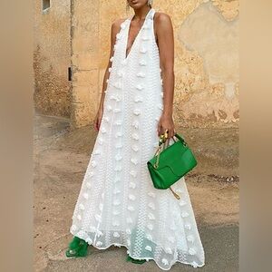 New sleeveless jacquard maxi dress